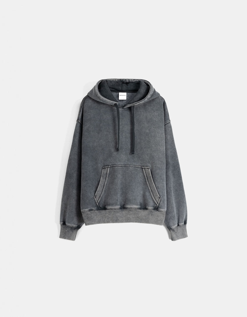 Washed effect boxy fit hoodie