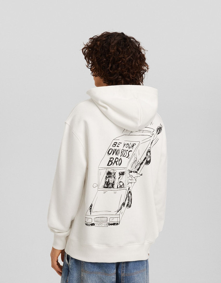 Oversized print hoodie